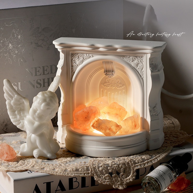 Himalayan Salt Lamp - Ev Masaüstü Şömine Heykeli Aroma Difüzörü,