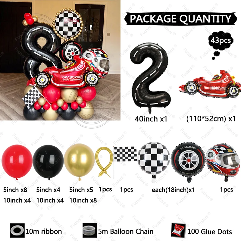 43 adet Yarış Temalı Balonlar  - Lighting Mcqueen Decor incelemesi ve fiyatı